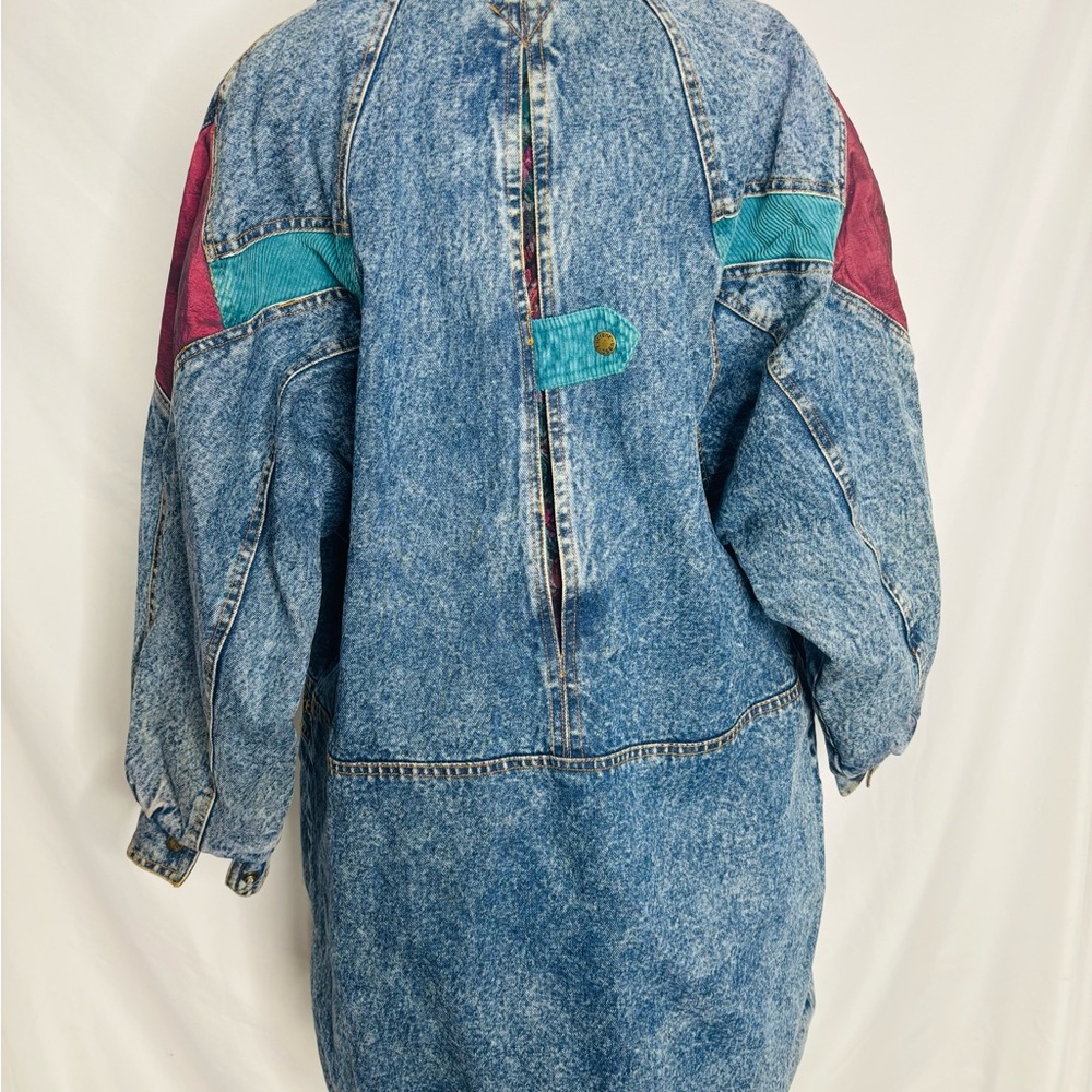 Vintage 80s Current  Seen brand acid wash denim patchwork jacket - Picture 6 of 10